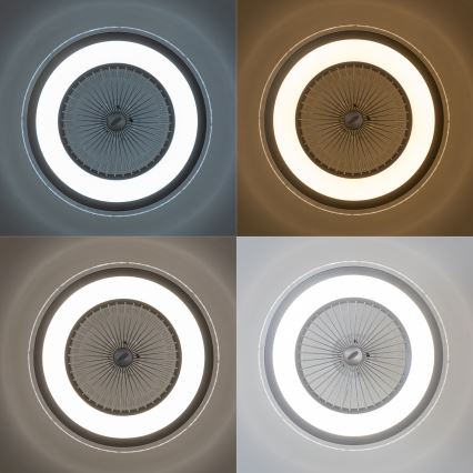 Brilagi - LED Himmennettävä valo tuulettimella RONDA LED/48W/230V 3000-6000K hopea + kaukosäädin