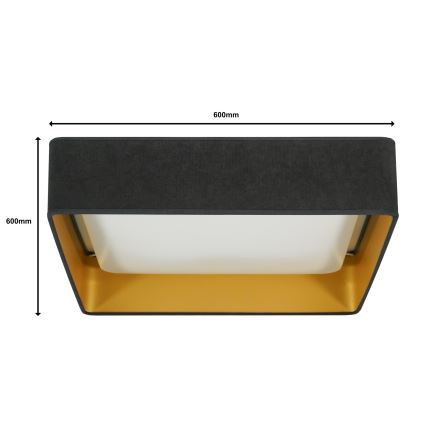 Brilagi - Himmennettävä LED-kattovalaisin VELVET SQUARE SMART LED/36W/230V 2700-6500K Wi-Fi Tuya + kauko-ohjaus harmaa