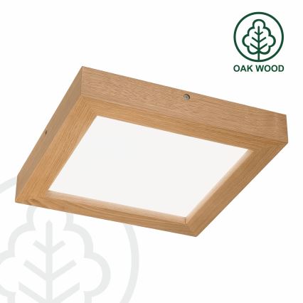 Brilagi - Himmennettävä kylpyhuoneen LED-kattovalaisin WOODY FRAME LED/24W/230V tammi 30x30 cm 3000-6000K IP44 + kauko-ohjaus