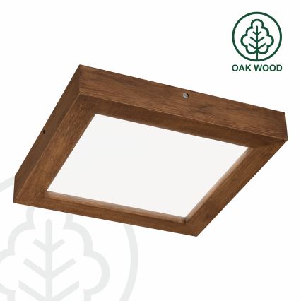Brilagi - Himmennettävä kylpyhuoneen LED-kattovalaisin WOODY FRAME LED/24W/230V tammi kirsikka 30x30 cm 3000-6000K IP44 + kauko-ohjaus