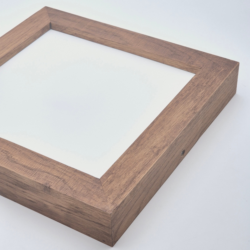 Brilagi - Himmennettävä kylpyhuoneen LED-kattovalaisin WOODY FRAME LED/24W/230V tammi kirsikka 30x30 cm 3000-6000K IP44 + kauko-ohjaus