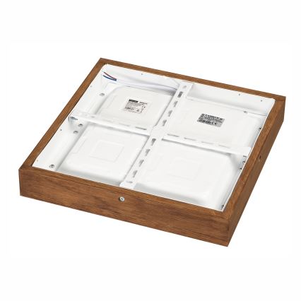 Brilagi - Himmennettävä kylpyhuoneen LED-kattovalaisin WOODY FRAME LED/24W/230V tammi kirsikka 30x30 cm 3000-6000K IP44 + kauko-ohjaus