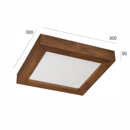 Brilagi - Himmennettävä kylpyhuoneen LED-kattovalaisin WOODY FRAME LED/24W/230V tammi kirsikka 30x30 cm 3000-6000K IP44 + kauko-ohjaus