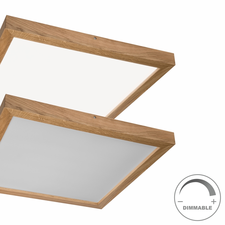 Brilagi - Himmennettävä kylpyhuoneen LED-kattovalaisin WOODY FRAME LED/50W/230V tammi 60x60 cm 3000-6000K IP44 + kauko-ohjaus