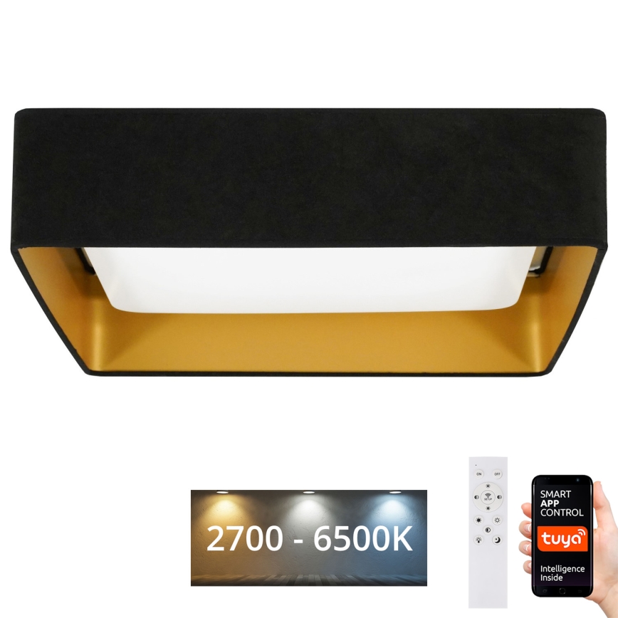 Brilagi - LED-himmennettävä kattovalaisin VELVET SQUARE SMART LED/36W/230V 60×60 cm 2700–6500 K Wi‑Fi Tuya + kaukosäädin, musta