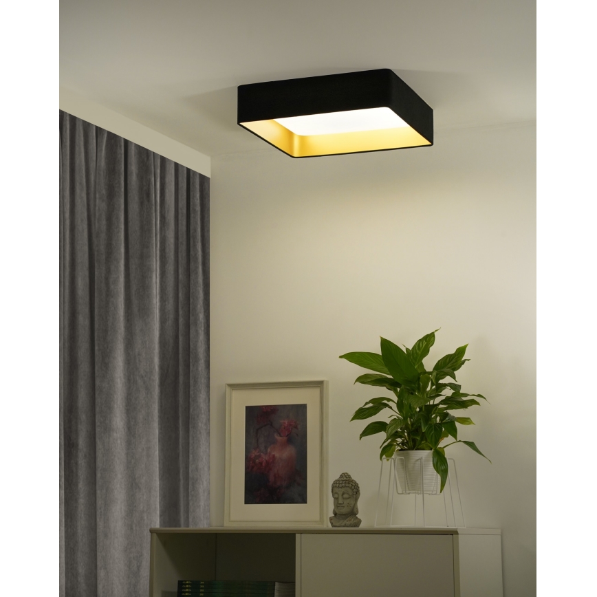 Brilagi - LED-himmennettävä kattovalaisin VELVET SQUARE SMART LED/36W/230V 60×60 cm 2700–6500 K Wi‑Fi Tuya + kaukosäädin, musta