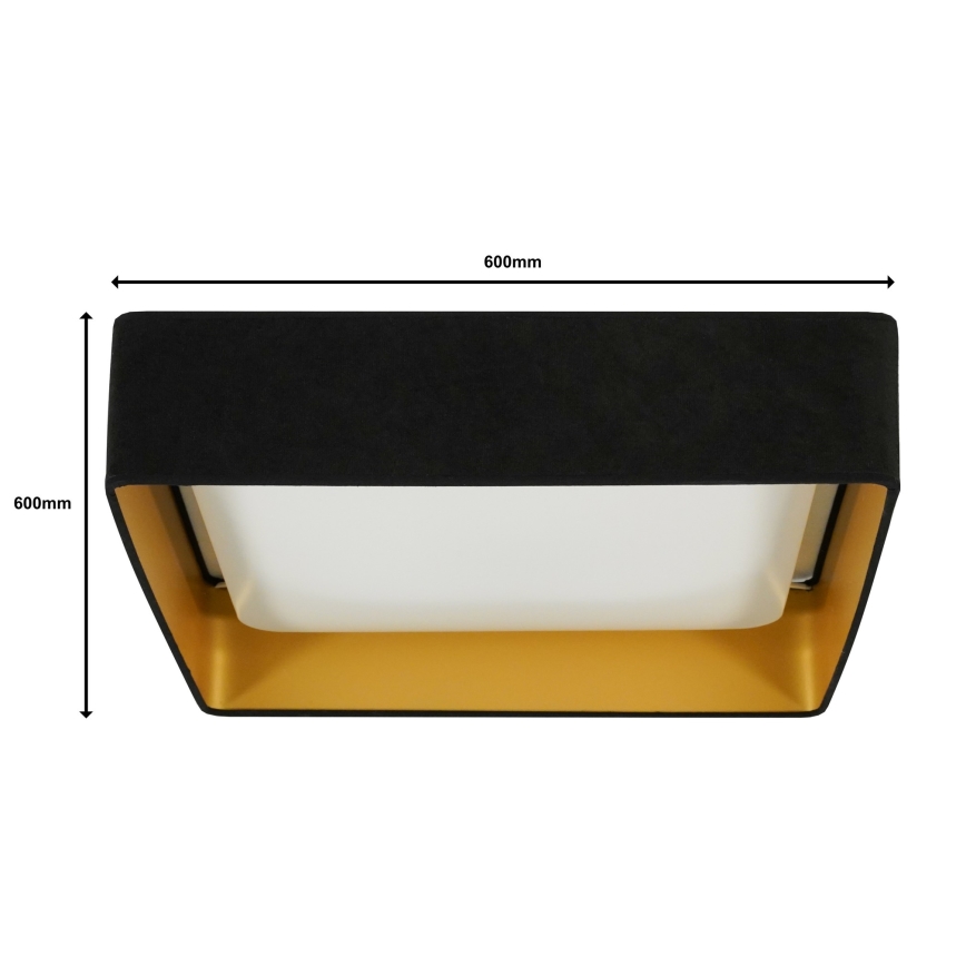 Brilagi - LED-himmennettävä kattovalaisin VELVET SQUARE SMART LED/36W/230V 60×60 cm 2700–6500 K Wi‑Fi Tuya + kaukosäädin, musta