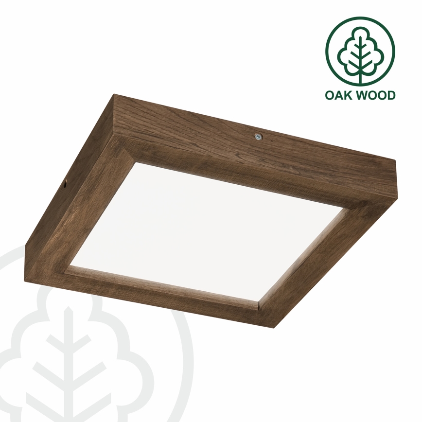 Brilagi - LED himmennettävä kylpyhuoneen kattovalaisin WOODY FRAME LED/24W/230V tammi-pähkinä 30x30 cm 3000-6000K IP44 + kaukosäädin