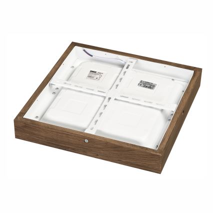 Brilagi - LED himmennettävä kylpyhuoneen kattovalaisin WOODY FRAME LED/24W/230V tammi-pähkinä 30x30 cm 3000-6000K IP44 + kaukosäädin
