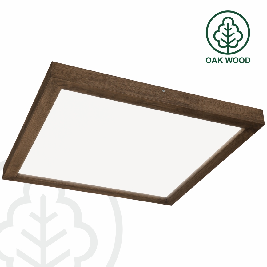 Brilagi - LED himmennettävä kylpyhuoneen kattovalaisin WOODY FRAME LED/50W/230V tammi-pähkinä 60x60 cm 3000-6000K IP44 + kaukosäädin