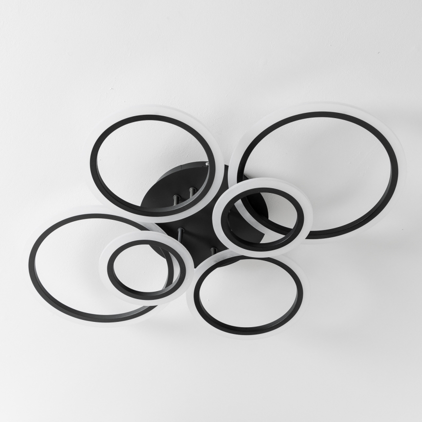 Brilagi - LED-himmennyskattokruunu ORBITS LED/85W/230V 3000-6500K musta + kauko-ohjaus