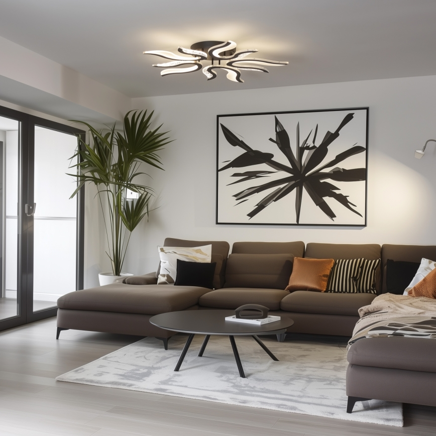 Brilagi - LED-himmennyskattokruunu TWIST LED/65W/230V 3000-6500K musta + kauko-ohjaus