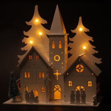 Brilagi - LED-joulukoriste, pieni kirkko, LED/2xAA