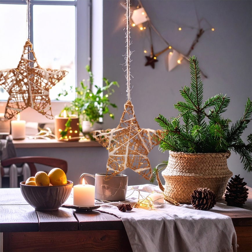 Brilagi - LED-joulukoriste, tähti, 30x28 cm, toimii 2x AA-paristolla