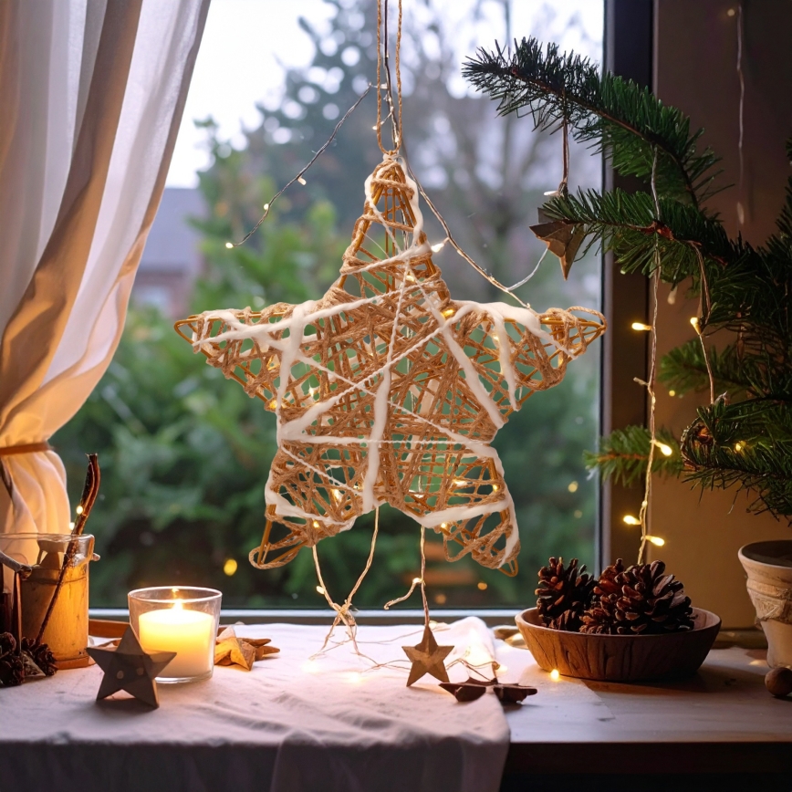 Brilagi - LED-joulukoriste, tähti, 30x28 cm, toimii 2x AA-paristolla