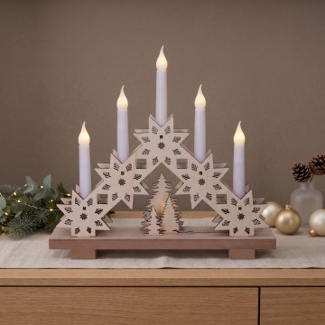 BRILAGI - LED-joulukynttelikkö 5xLED/2xAA beige