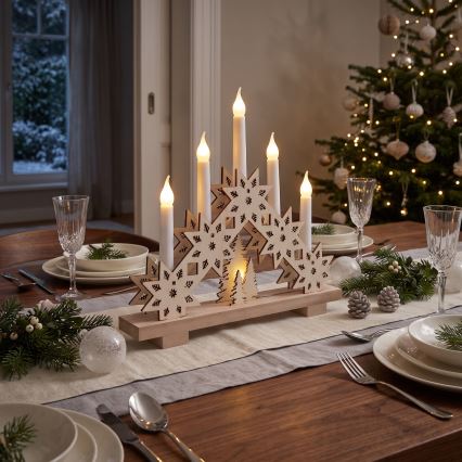BRILAGI - LED-joulukynttelikkö 5xLED/2xAA beige