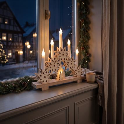 BRILAGI - LED-joulukynttelikkö 5xLED/2xAA beige