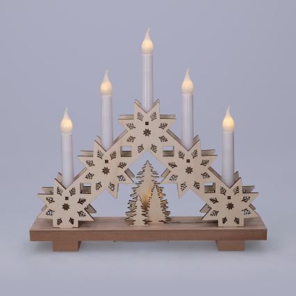 BRILAGI - LED-joulukynttelikkö 5xLED/2xAA beige