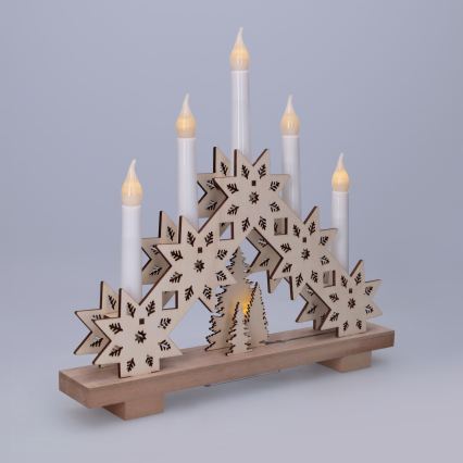 BRILAGI - LED-joulukynttelikkö 5xLED/2xAA beige