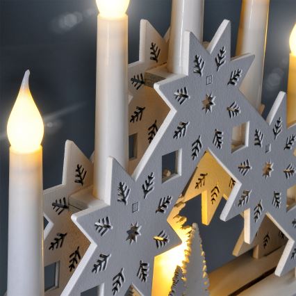 BRILAGI - LED-joulukynttelikkö 5xLED/2xAA valkoinen