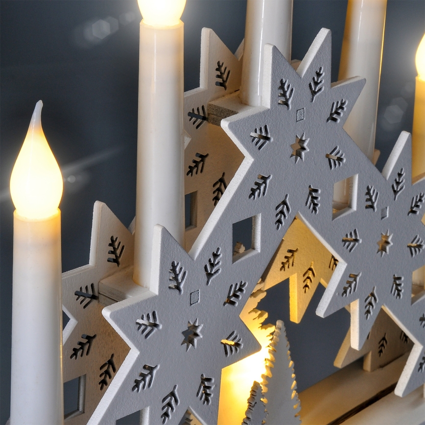 BRILAGI - LED-joulukynttelikkö 5xLED/2xAA valkoinen