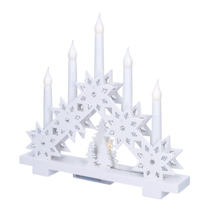 BRILAGI - LED-joulukynttelikkö 5xLED/2xAA valkoinen