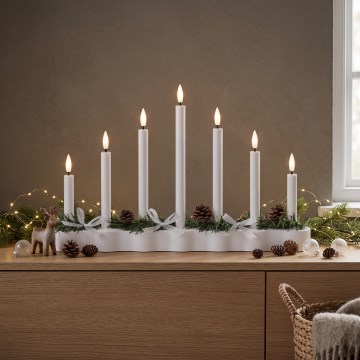 BRILAGI - LED-joulukynttelikkö 7xLED/2xAA valkoinen