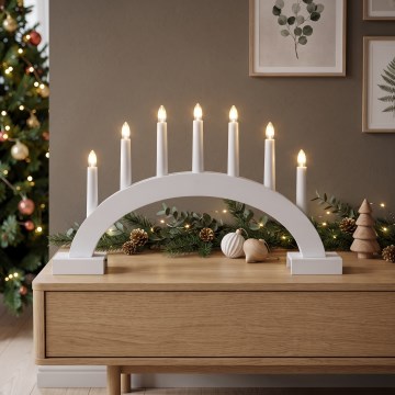 BRILAGI - LED joulukynttelikkö 7xLED/2xAA valkoinen