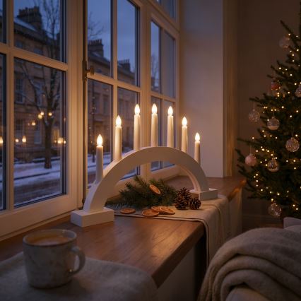 BRILAGI - LED joulukynttelikkö 7xLED/2xAA valkoinen
