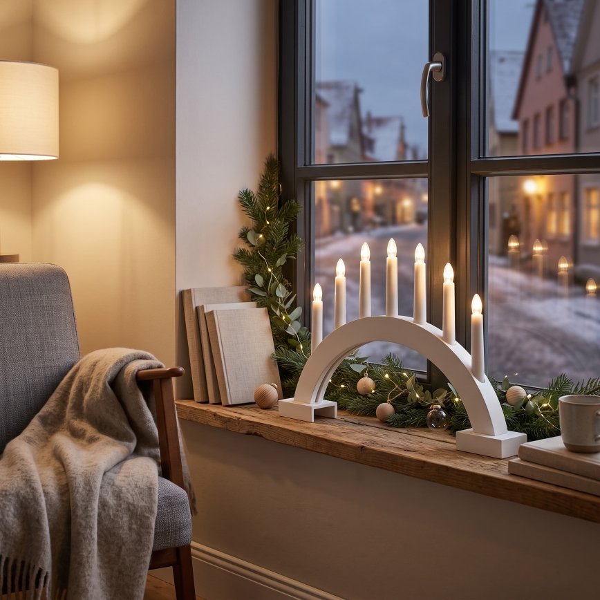 BRILAGI - LED joulukynttelikkö 7xLED/2xAA valkoinen