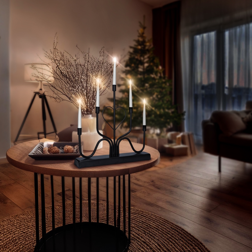 Brilagi - LED-joulukynttelikkö LED/2xAA musta