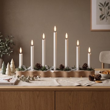 BRILAGI - LED-joulukynttilänjalka 7xLED/2xAA beige/valkoinen