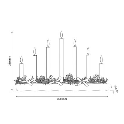 BRILAGI - LED-joulukynttilänjalka 7xLED/2xAA beige/valkoinen