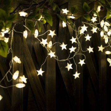 BRILAGI - LED-jouluvaloketju 40xLED/3xAA 1,8m lämmin valkoinen, tähtimuotoiset koristeet