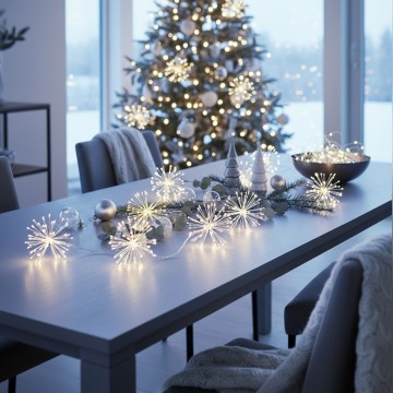 Brilagi - LED-jouluvaloketju ulkokäyttöön 150xLED 5m IP44 kylmänvalkoinen ilotulitusefekti