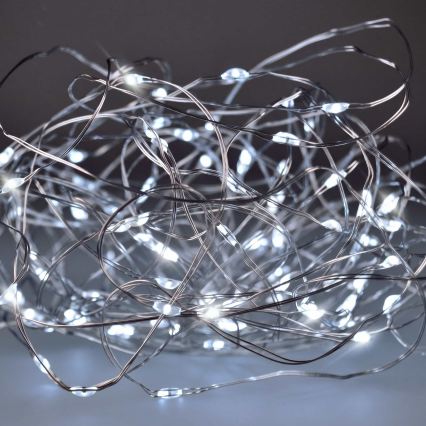 Brilagi - LED-jouluvalosarja 100xLED/3xAA 10 m kylmänvalkoinen
