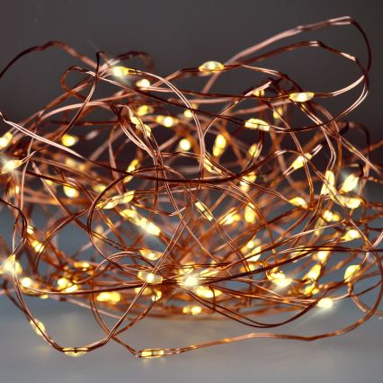 Brilagi - LED-jouluvalosarja 100xLED/3xAA 10m lämmin valkoinen