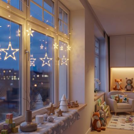 BRILAGI - LED Jouluverho 77xLED/3xAA/USB 1,8m lämmin valkoinen