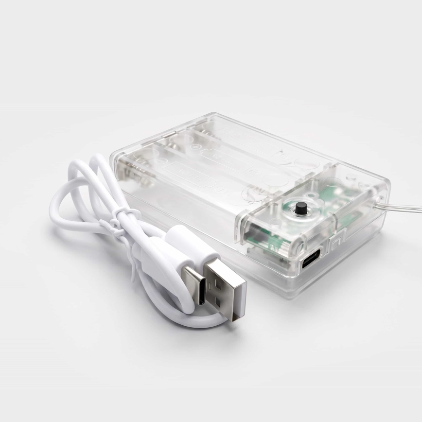 BRILAGI - LED Jouluverho 77xLED/3xAA/USB 1,8m lämmin valkoinen