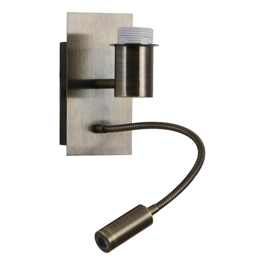 Brilagi - NUBILA joustava LED-seinävalaisin 1xE27/25W/230V + LED/3W messinki/keltainen