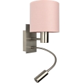 BRILAGI - LED-joustava seinävalaisin BOBO 1xE27/25W/230V + LED/3W mattakromi/vaaleanpunainen