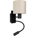BRILAGI - LED-joustava seinävalaisin BOBO 1xE27/25W/230V + LED/3W musta/beige/pilkullinen