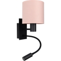 BRILAGI - LED joustava seinävalaisin BOBO 1xE27/25W/230V + LED/3W musta/vaaleanpunainen
