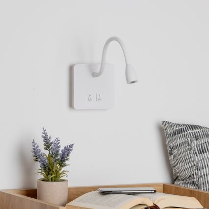 Brilagi - LED Joustava seinävalaisin MAYA Double LED/4W/230V + LED/3W valkoinen