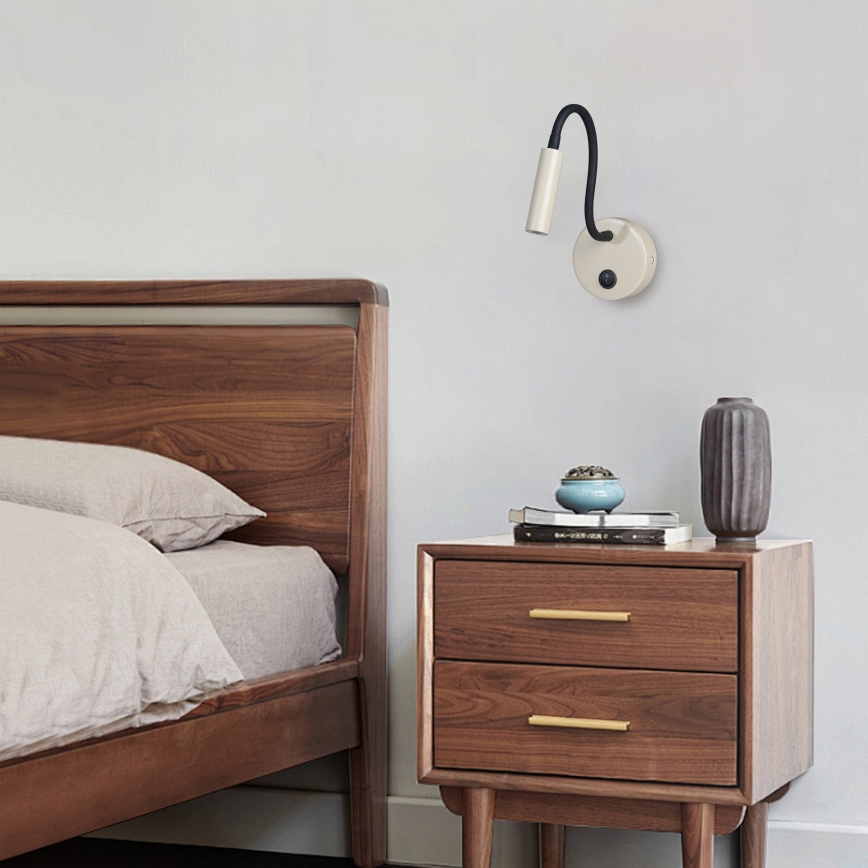 Brilagi - LED Joustava seinävalaisin MAYA LED/3W/230V 4000K beige