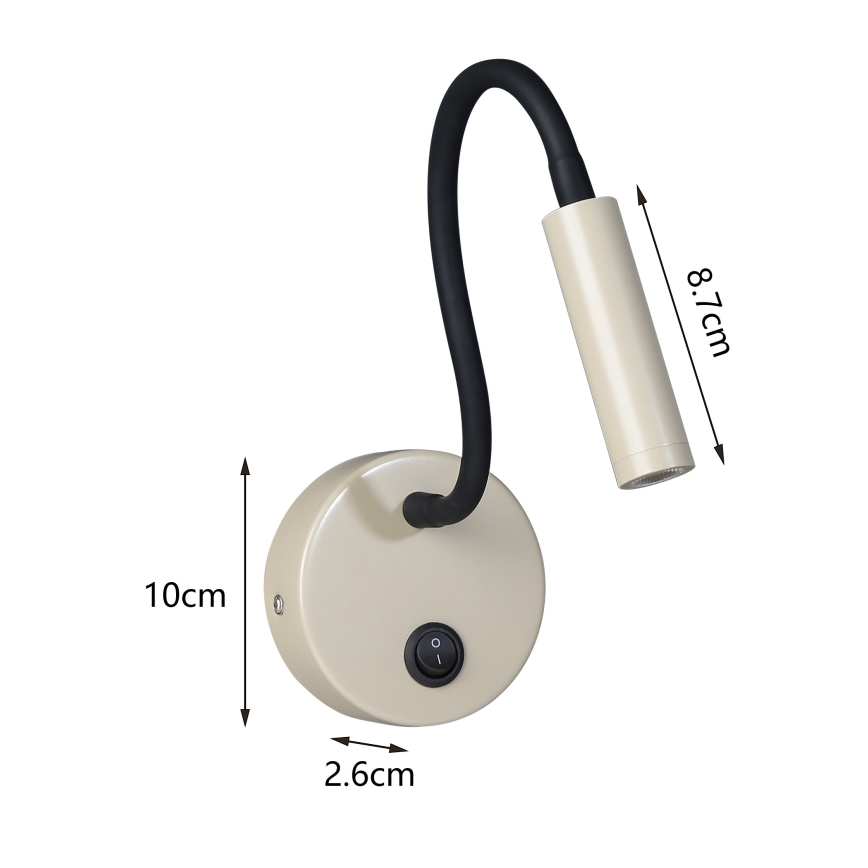 Brilagi - LED Joustava seinävalaisin MAYA LED/3W/230V 4000K beige