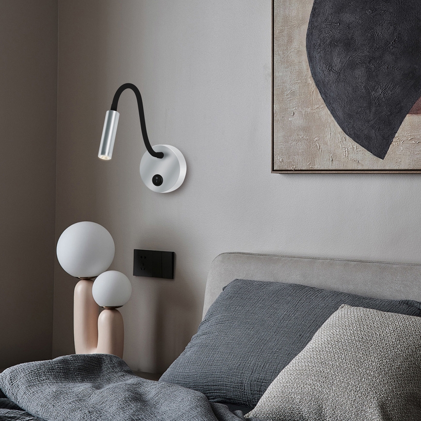 Brilagi - LED Joustava seinävalaisin MAYA LED/3W/230V 4000K hopea