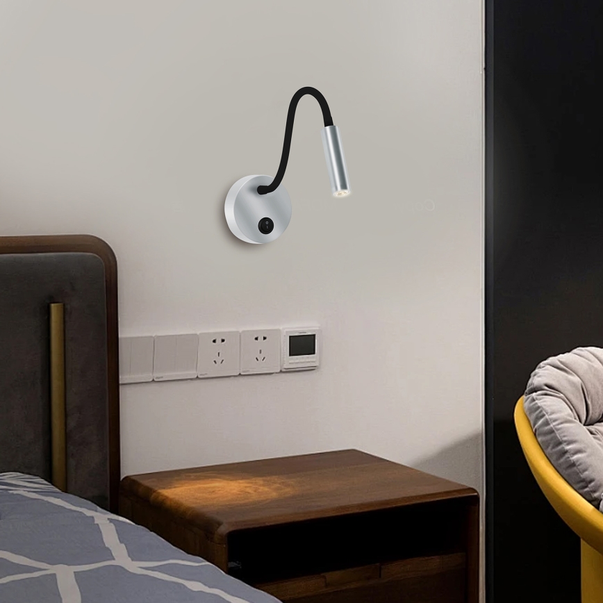 Brilagi - LED Joustava seinävalaisin MAYA LED/3W/230V 4000K hopea