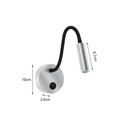 Brilagi - LED Joustava seinävalaisin MAYA LED/3W/230V 4000K hopea